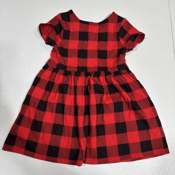 Lot Of 3 Cat&Jack Buffalo Plaid Dress, Okie Dokie Jeans, Garanimals Shirt Girl 2 - Picture 3 of 8